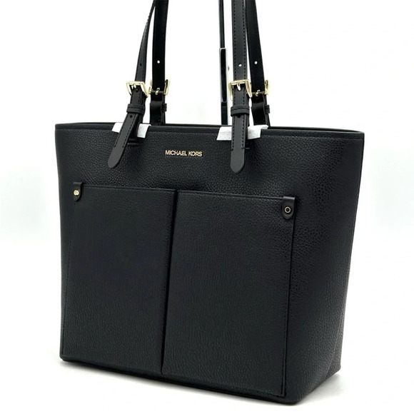 Michael Kors Jet Set Medium Pocket Tote Bag Black - Picture 1 of 10